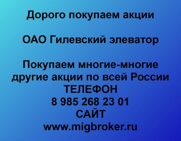 Покупаем акции ОАО Гилевский элеватор и любые другие акции по всей России
